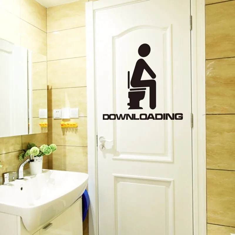 Toilet Wall Decals Removable 3d Wall Sticker On The Door Home