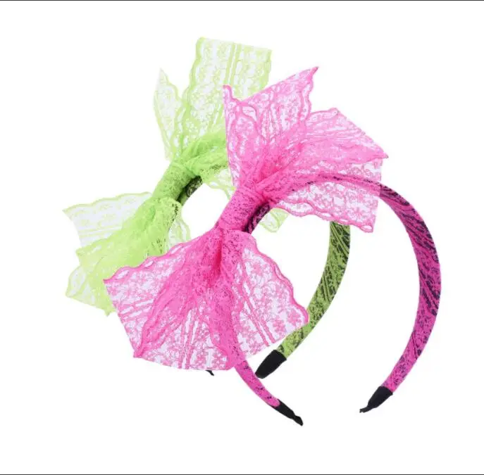 80s Lace Headband Earrings Accessories for 1980s Women Girls Costumes