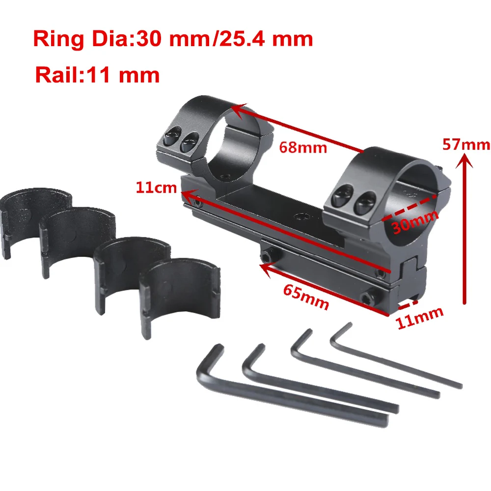 1 /"25.4mm Scope Rings Haute Profil 11mm Picatinny Weaver Rail Mount Adapter