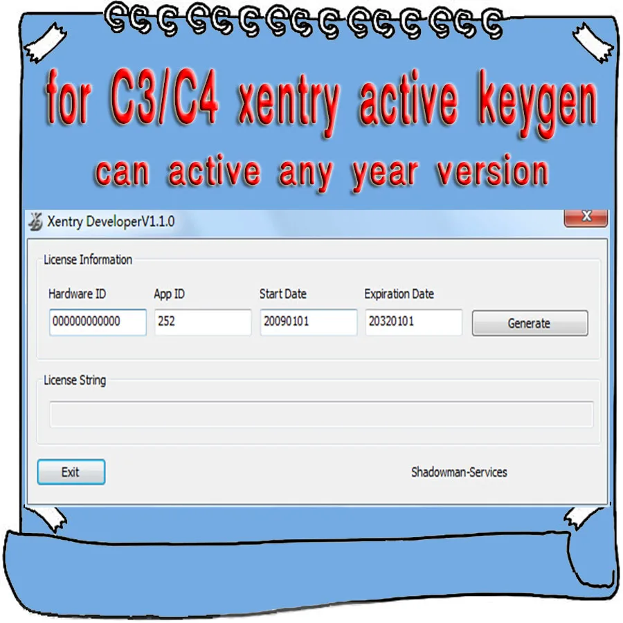

For MB Star Xentry C3 C4 Active Xentry Developer V1.1.0 Keygen Calculator Activation Cracker