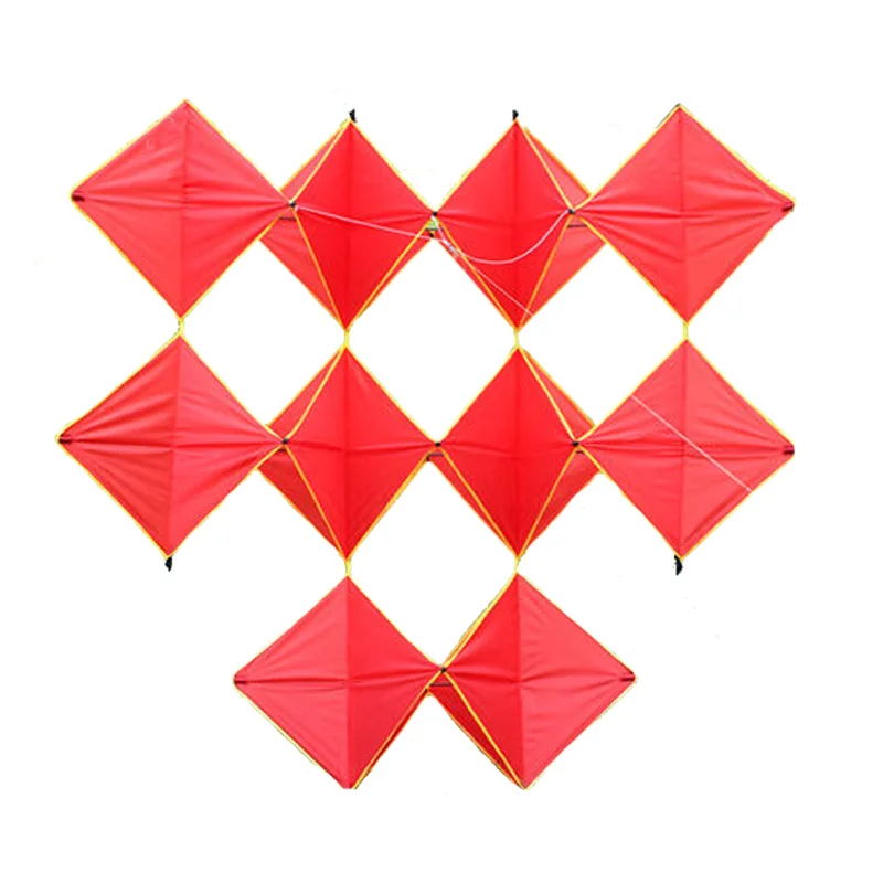 Professional 160cm Power Single Ten Diamonds Kite / Red Diamonds Kites With Flying Tools Beach