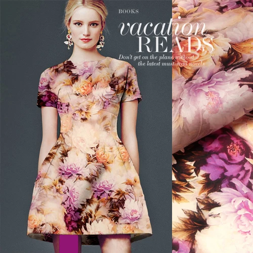 

SO015 100% Natural Silk/Sophie's World/Digital Print/Silk Fabric Silk Organza Mulberry Silk/Width 1.48yd Thickness 14mm
