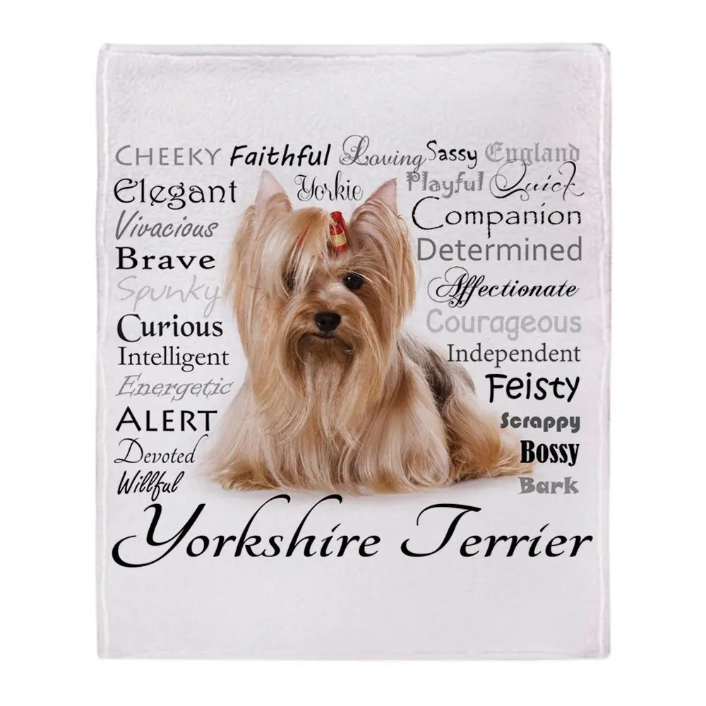Custom Creative Design Blanket Yorkie Traits Soft Fleece Throw Blanket