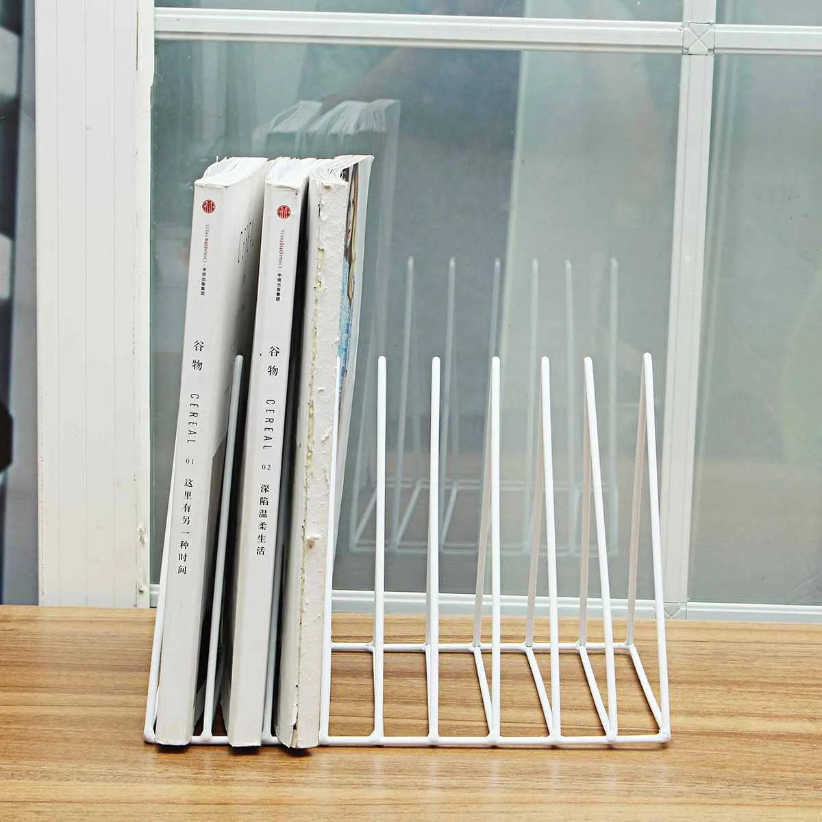 الحديد رف مجلة عرض موقف الصحف التخزين رف خمر المنظم التخزين حامل مكتب ديكور رف كتب الدفتين