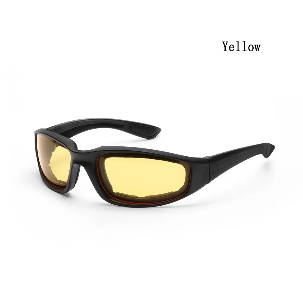 Очки для езды на мотоцикле, ветроустойчивые мягкие удобные ветрозащитные солнцезащитные очки для скутера, пылезащитные очки для защиты глаз - Цвет: Цвет: желтый