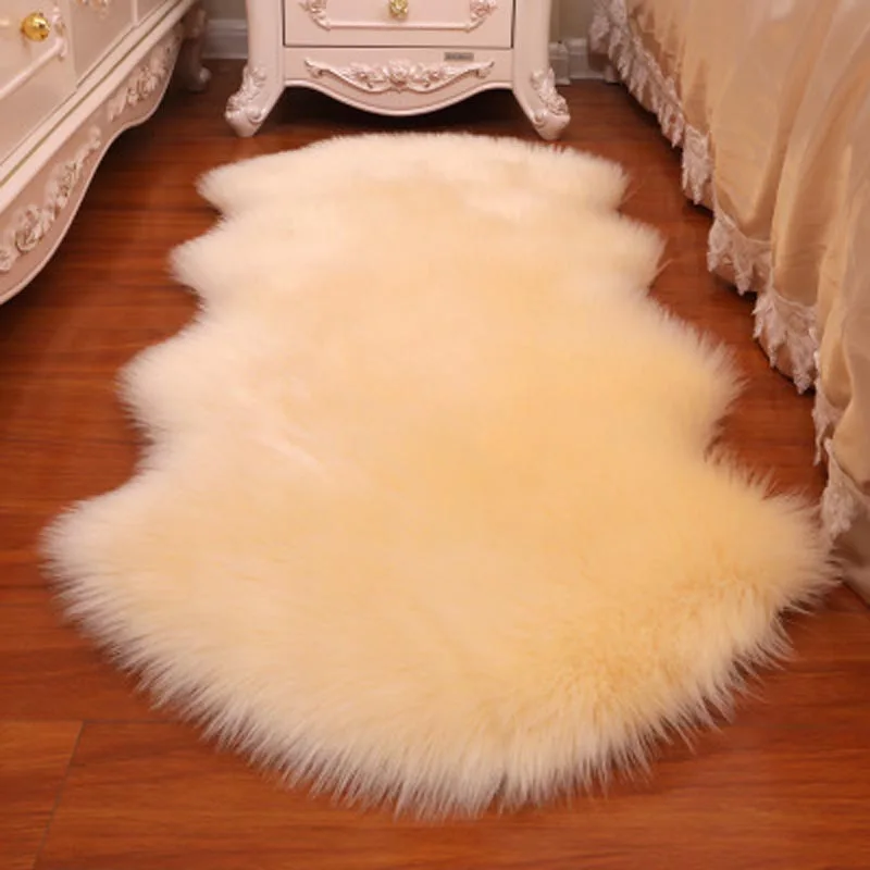 Мягкий коврик из искусственного меха овчины для спальни гостиной декоративная лохматый диван напольная Подушка-коврик прикроватный ковер