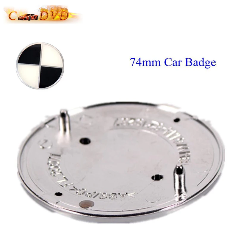 New 74mm Black & White Glue Car Badge Emblem Free shippingcar badges emblemsbadge emblemwhite