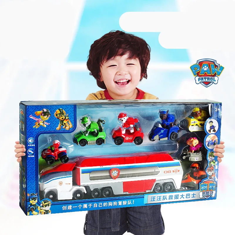 

Paw Patrol Dog Car Toys Big Patrol bus Puppy Patrol Action Figure Figma Anime Figure Model Deformation Toys for Children's Gift