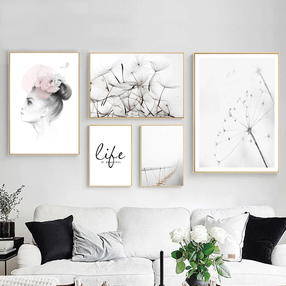 

Home Decoration Modern Dandelion Nordic Style Canvas Paintings Pictures Wall Arts Prints Simple Modular Poster For Living Room