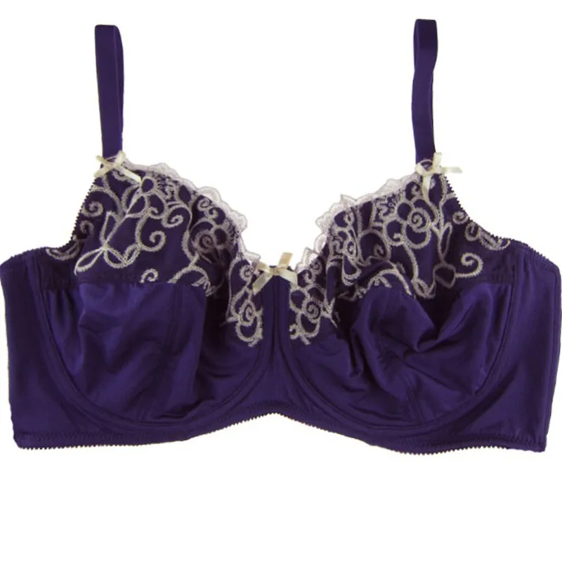 Women Unlined Printed Bra Plus Size Embroidery Full Cup Bra #BW1194
