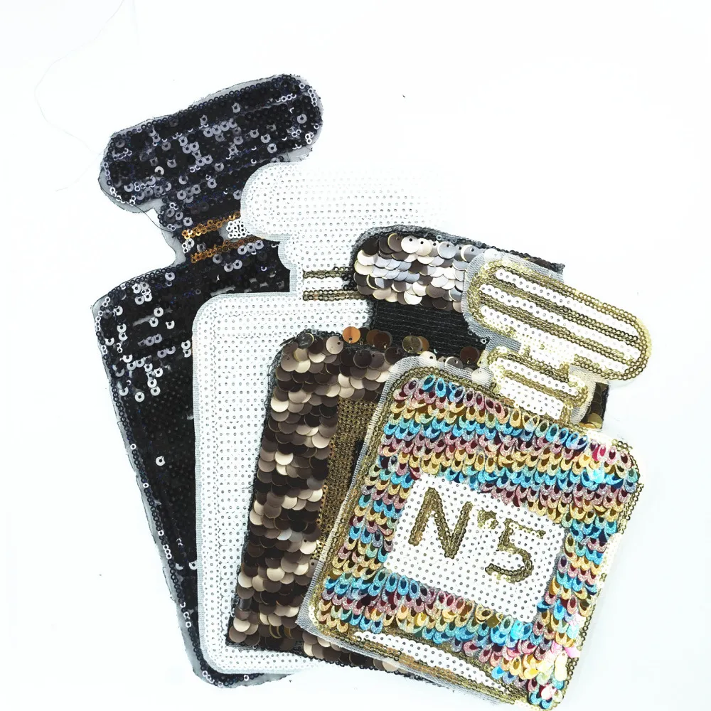 

Sew on Clothing Patches Fashion Embroidery Sequins Perfume Bottles Badges Apparel Garment Bags T-shirt DIY