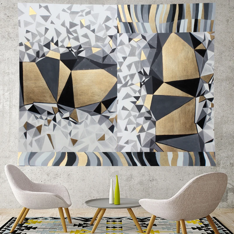 Personality Geometric stripe abstract wall hanging structure yellow Tapestries hippie Psychedelic Wall carpet Hanging Home Decor