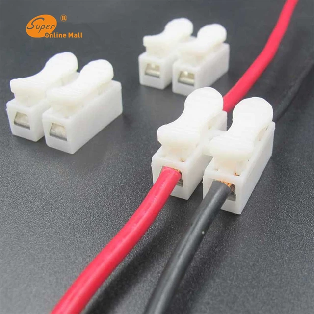 100 x 2p Spring Connector Electrical Cable wire no welding no screws