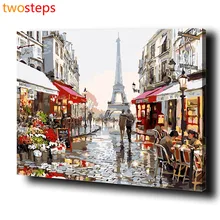 TwoSteps Paris Street DIY Numérique Toile Peinture À L’huile By Numéros Photos Coloration By Numéros Grande Peinture Acrylique By Nombre Kits