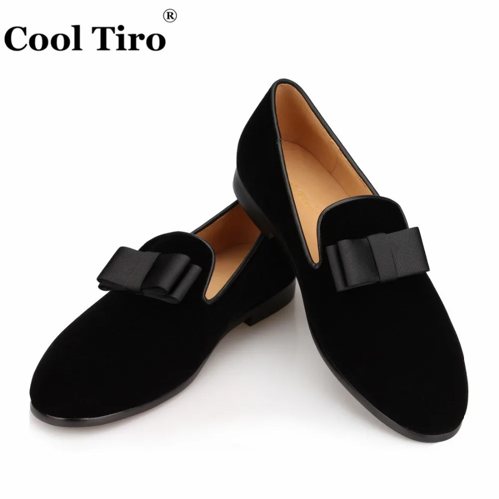 Black Velvet Loafers With Bow Slippers Men Moccasins (4)