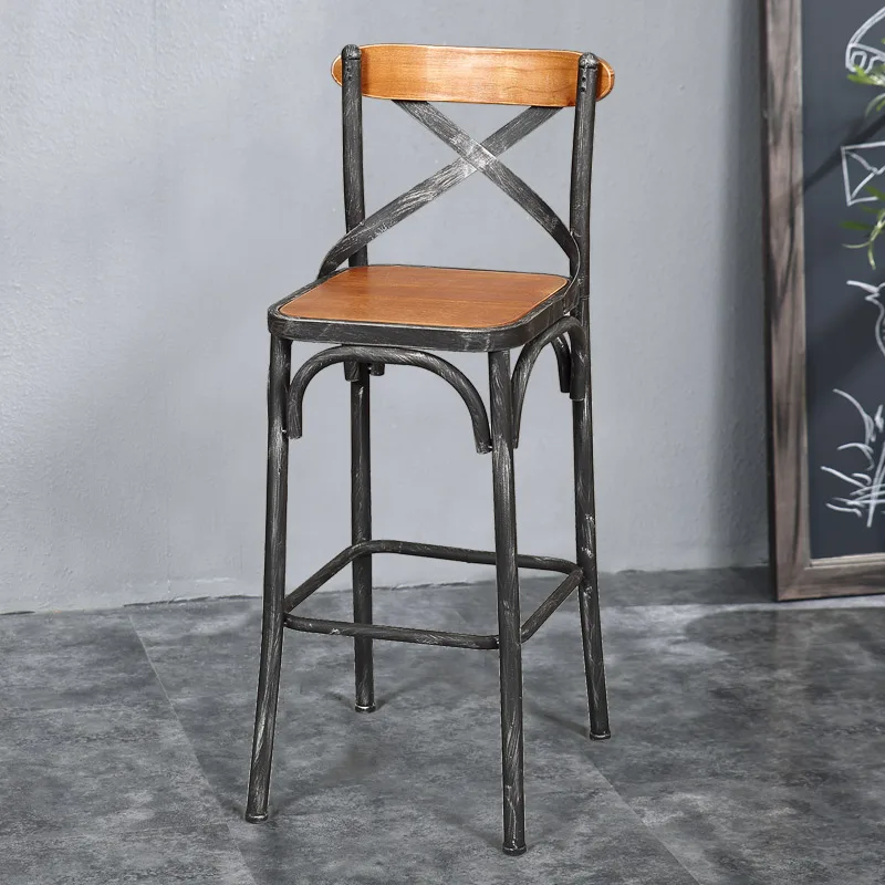 Louis Fashion European Style Bar Chairs Iron Wood Chair Simple Louis Fashion European Style Bar Chairs Iron Wood Chair Simple Modern Stool Desk High Retro In From Furniture On
