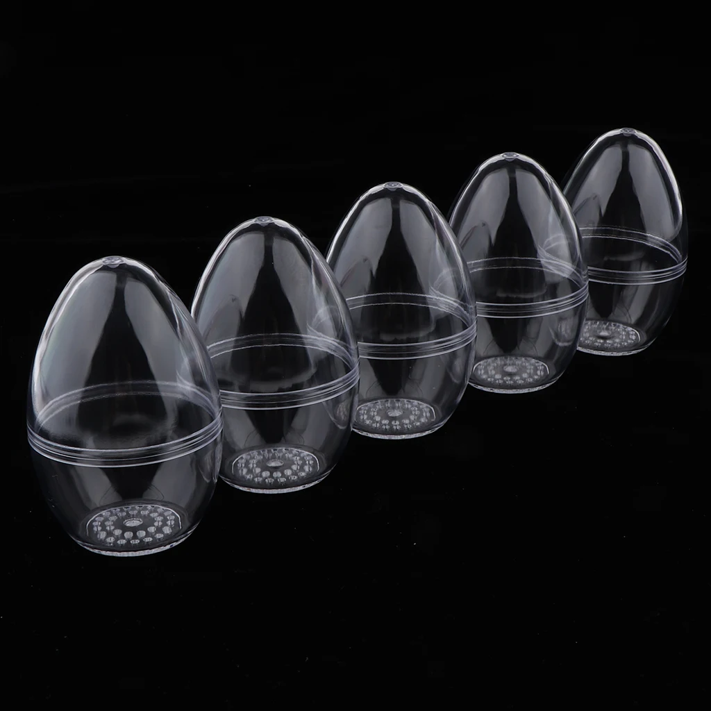 

5pcs Egg Shaped Beauty Sponge Travel Carrying Case | Makeup Cosmetics Blender Puff Holder Protective Box Clear