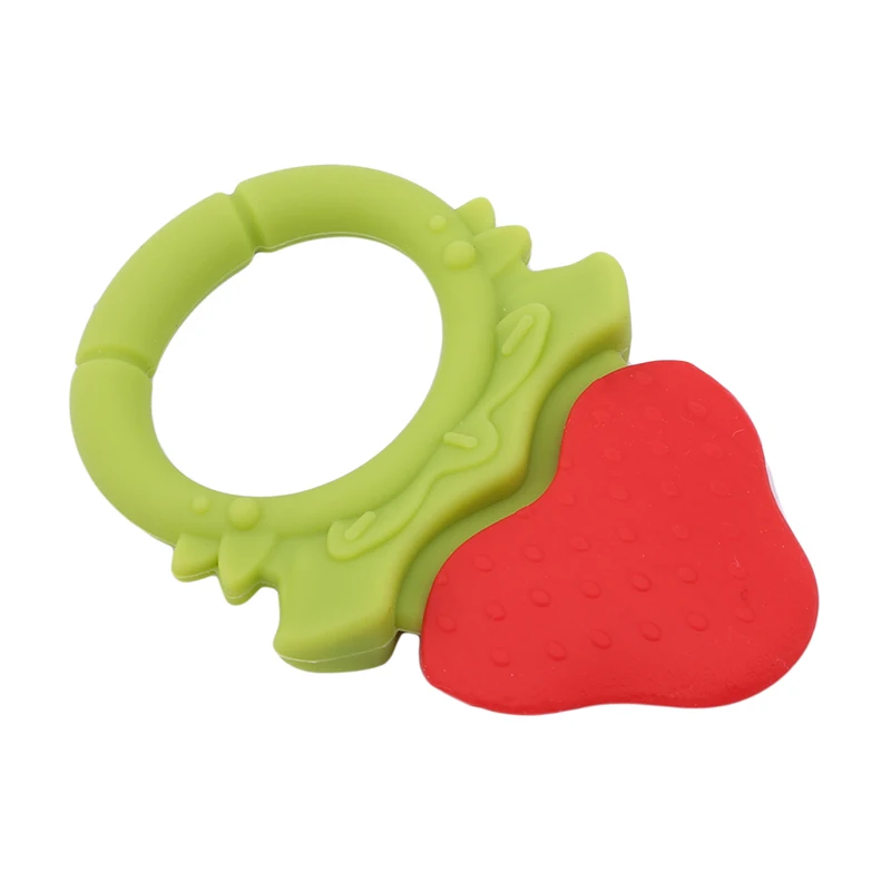 Детская игрушка-прорезыватель для зубов пищевой силиконовый Прорезыватель для зубов в виде фруктов в форме виноградной клубники детские жевательные игрушки с зубами