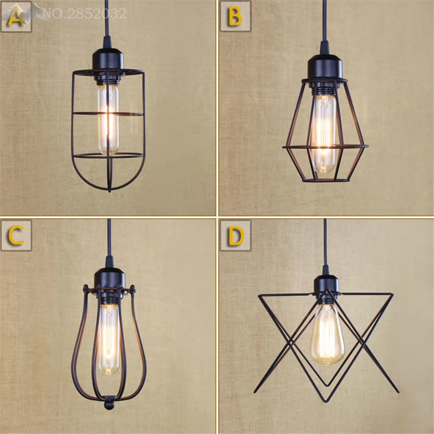 

Vintage Iron Pendant Lights Industrial Loft Retro Droplight Hanging Lamp for Living Room Bar Cafe Bathroom Restaurant Lighting