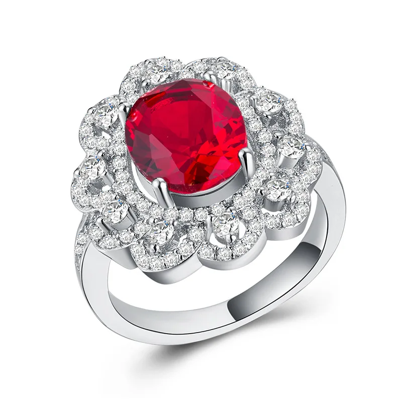 

Emerald ring diamond rings Crystal Opal Ruby Ring Cubic zirconia ring Gift for woman Indian jewelry Valentine's Day B1145
