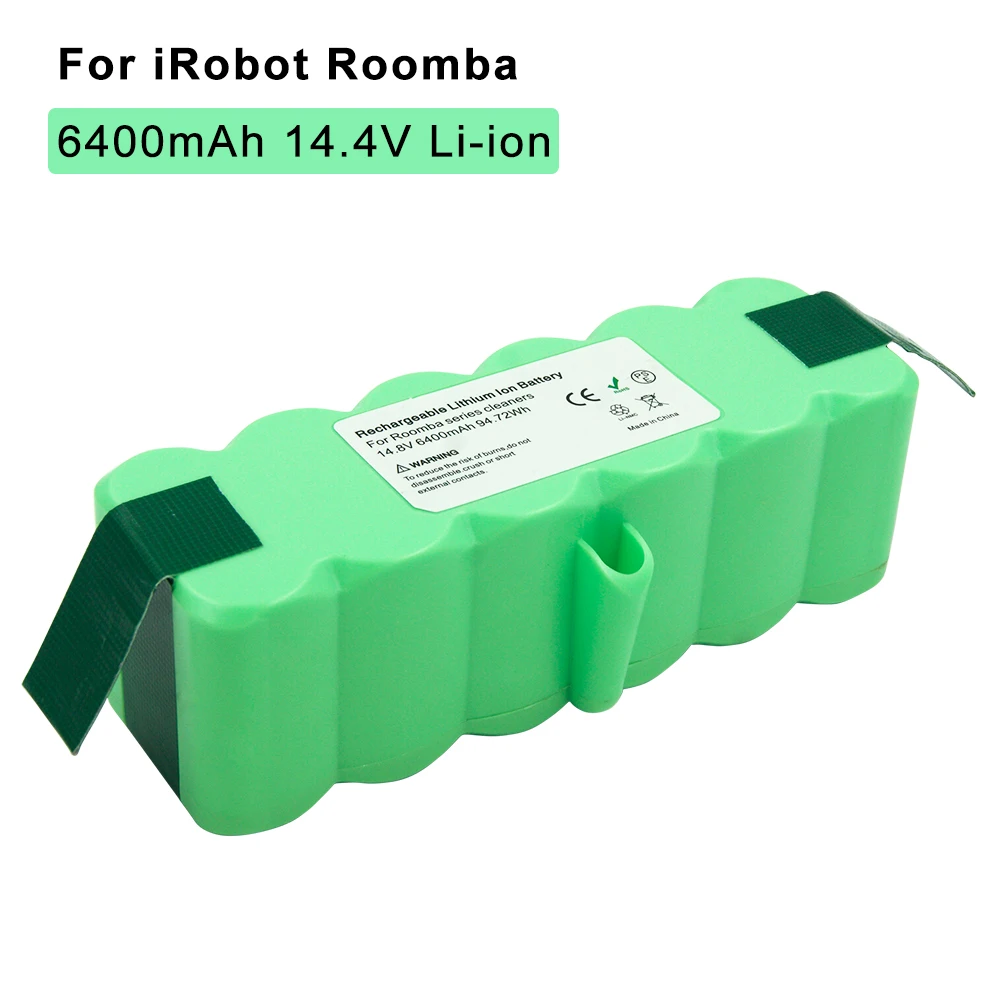 14.8V 6.4Ah Li ion Rechargeable Battery for IRobot Roomba Vacuum Cleaner 500 510 530 570 600 660