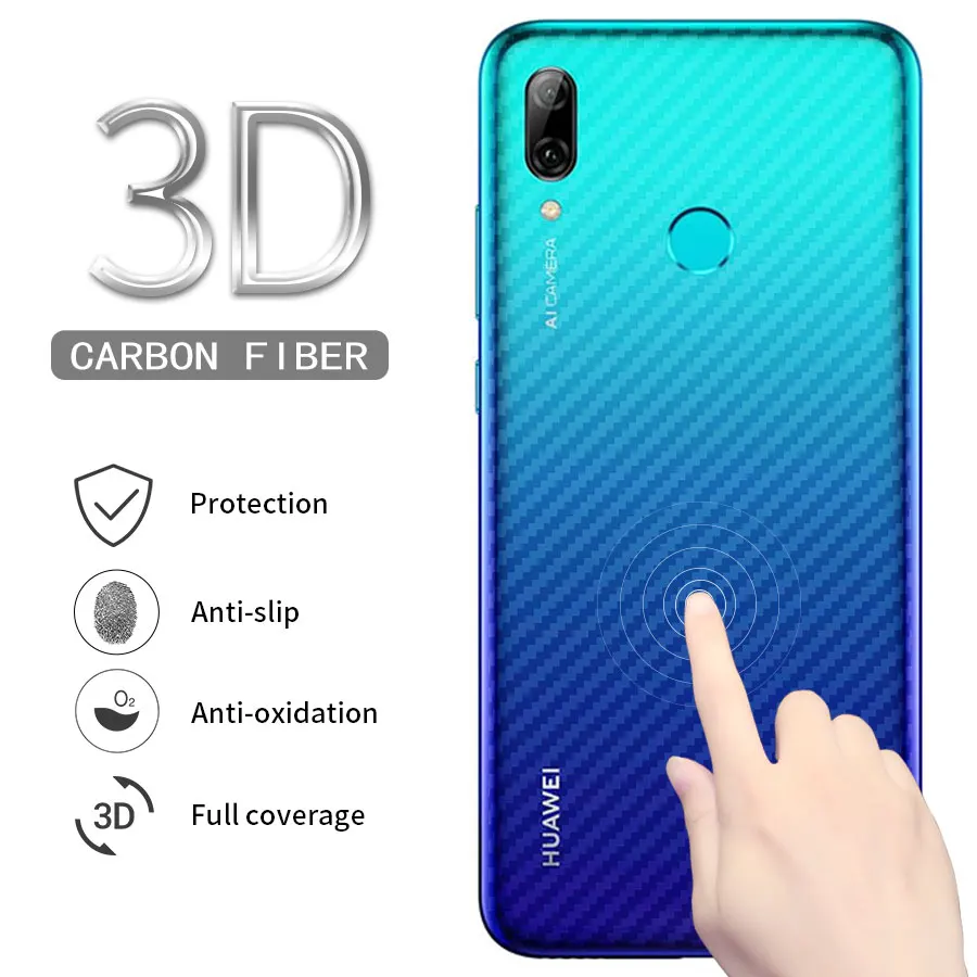 

Jappinen 5Pcs/lot Soft Back Cover Screen Protector for Huawei P Smart 2019 3D Carbon Fiber Protective Film