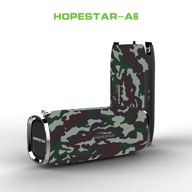 HOPESTAR A6 Bluetooth Speaker Portable Wireless Loudspeaker Soundbar 3D stereo Outdoor Waterproof Big Power Bank 35W - Цвет: Army A6