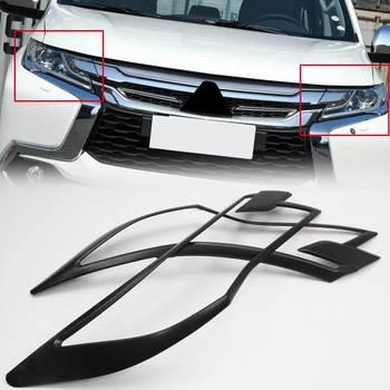 

Car Styling Accessories Exterior Front Headlight Head Light Cover Trim 2pcs For Mitsubishi Pajero Montero Sport 2016 2017 2018