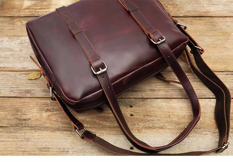 AETOO натуральная кожа сумка для ноутбука сумки из воловьей кожи мужская сумка через плечо Мужской Дорожный коричневый кожаный портфель