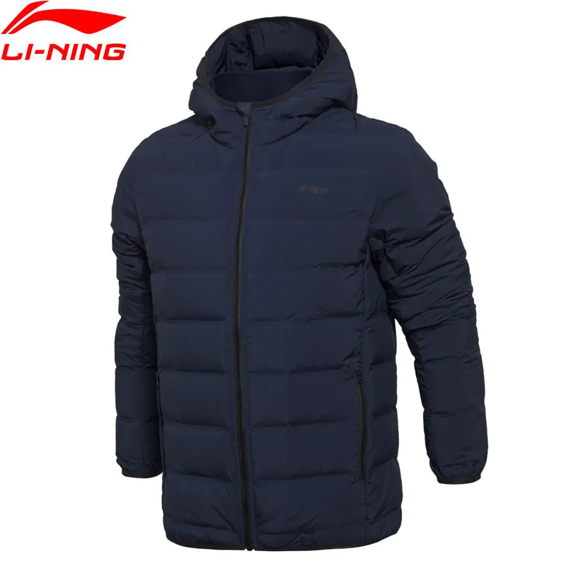 

Li-Ning Men Training Short Down Coat Warm 90%White Duck Down Hooded LiNing Jackets AYML037 MWY264