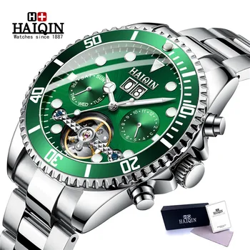 

HAIQIN New Men's Watches Business Machinery Automatic Clock Top Brand Luxury Tourbillon Watch Men Military Sport zegarek meski