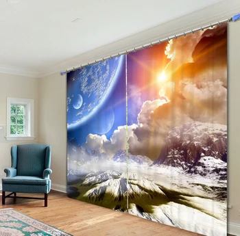 

Florid City sky Curtains 3D Photo Printing Blackout For Window Living Room Bedding Room Hote Office Sofa Decoration