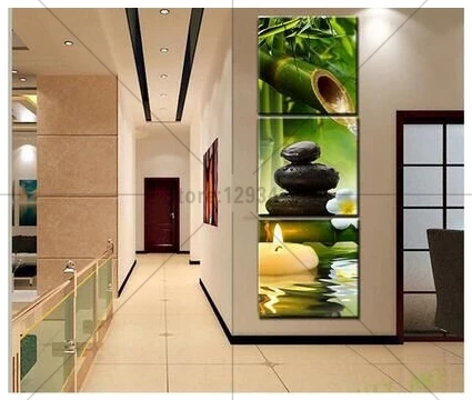 5d diy diamond painting Bamboo orchid stones 3Pc full drill resin rhinestones cross stitch mosaic diamond embroidery wall decor