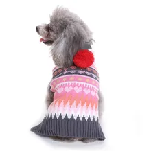 Новая осень/зима шерсть свитер для собаки простой Рождество Вязание свитер с Кепки для средних и больших собака одежда(розовый