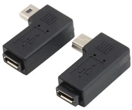 1 пара 90 градусов левый и правый угол мини-usb 5 Штекерный микро-адаптер для