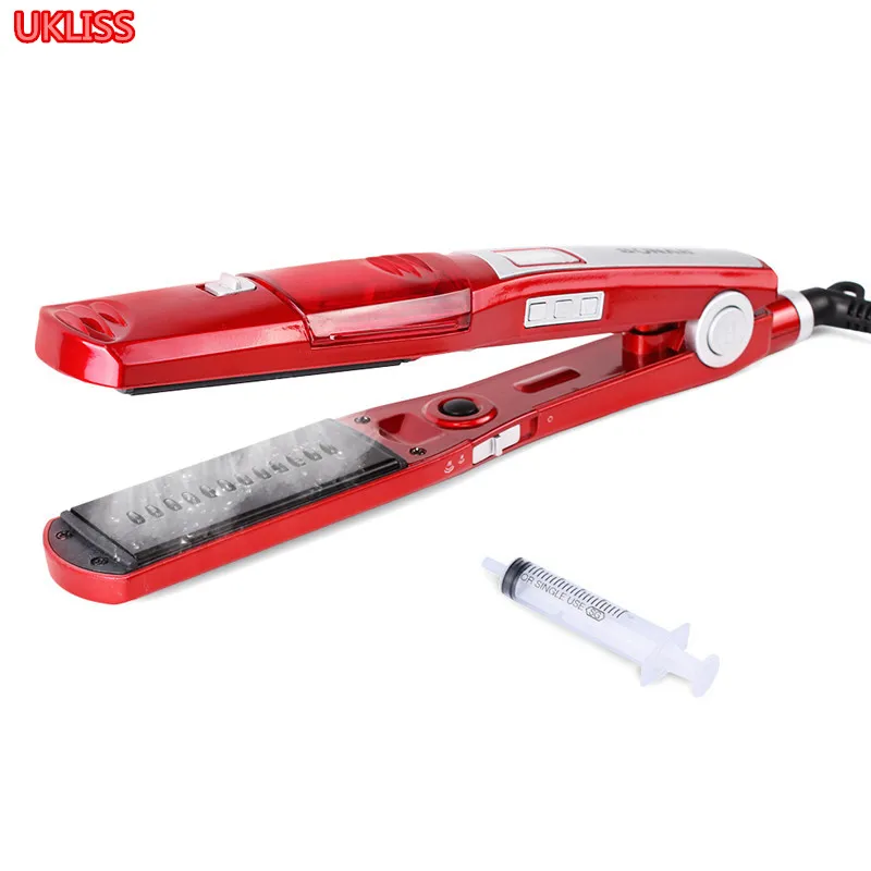 

Steam Hair Straightener & Curler Ceramic Flat Iron Curling Iron with Anti-Static Technology for All Hair Types