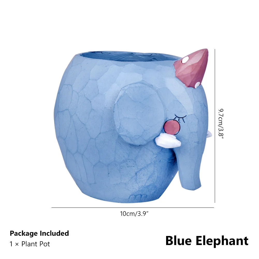 4 шт. животные полимерный горшок для суккулентов милый КИТ Слон Мини-горшок для цветов Настольный горшок Жардин бонсай цветочный горшок цветочные горшки