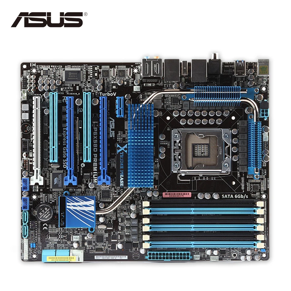 Оригинальный использовать ASUS P6X58D Премиум рабочего Материнская плата X58 разъем LGA