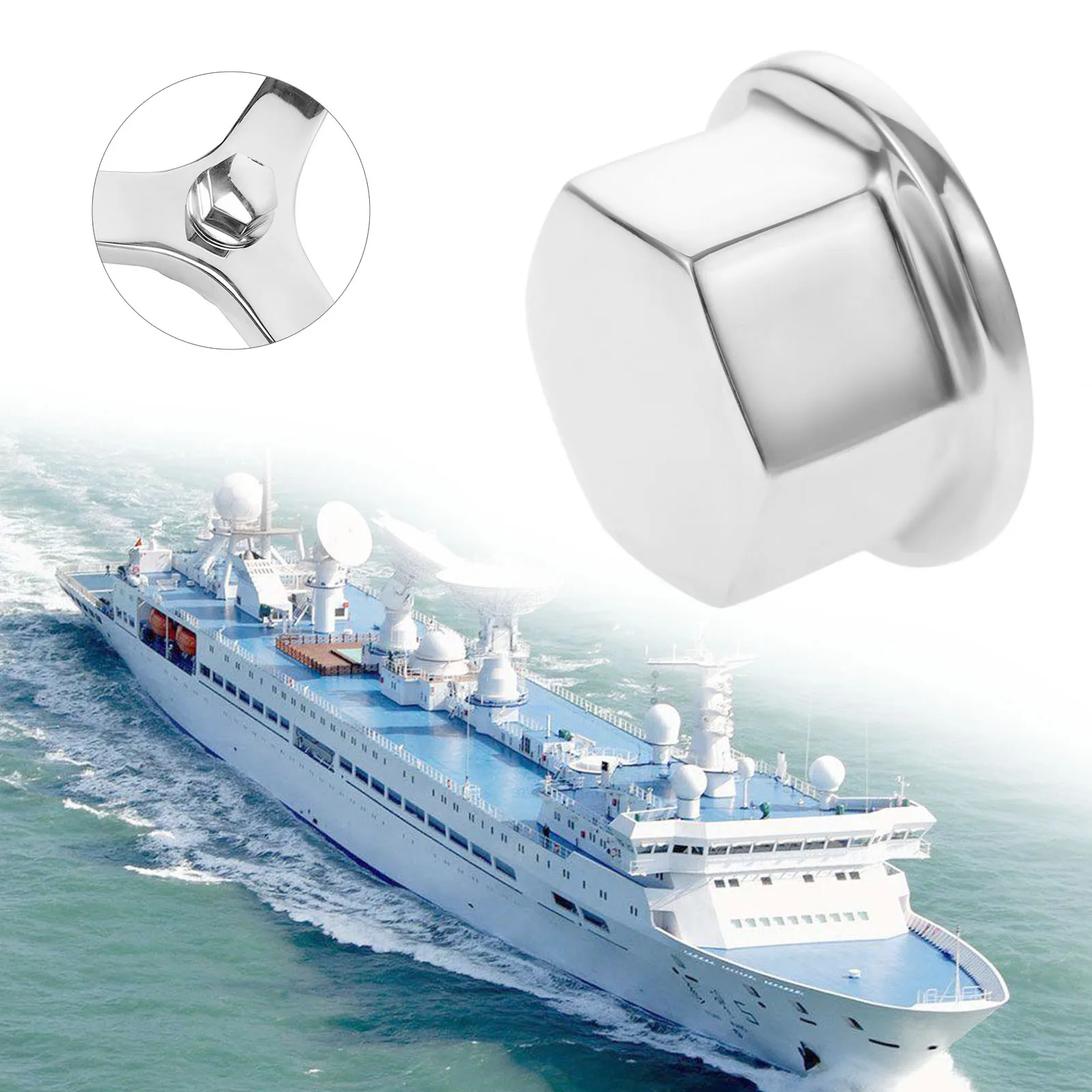 1/2in - 20 Thread Marine Grade 316 Stainless Steel Kayak Yacht Steering Wheel Mounting Center Hub Dome Nut For Boats Accessories