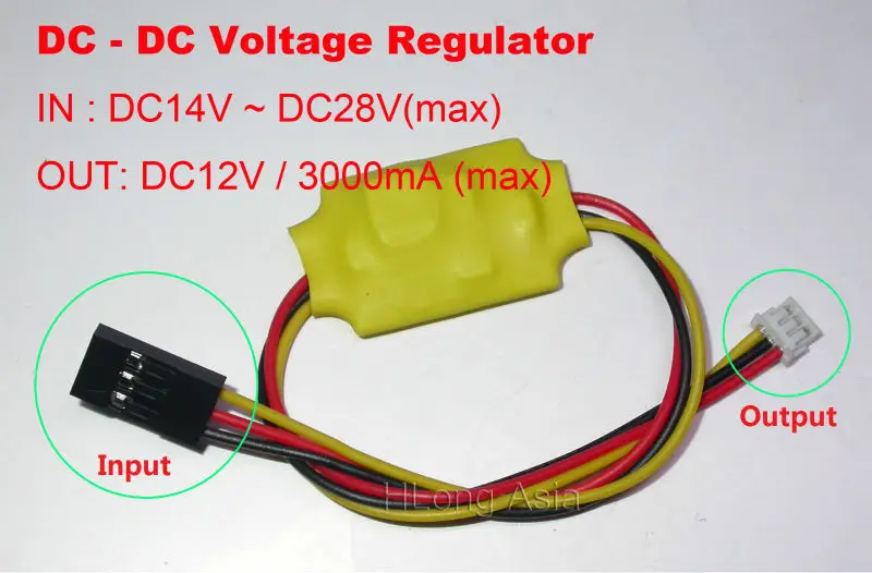 

DC - DC Voltage Regulator DC14V ~ DC28V input / output DC12V , 3A (max) for CCTV camera FPV Drone RC Quadcopter Photography
