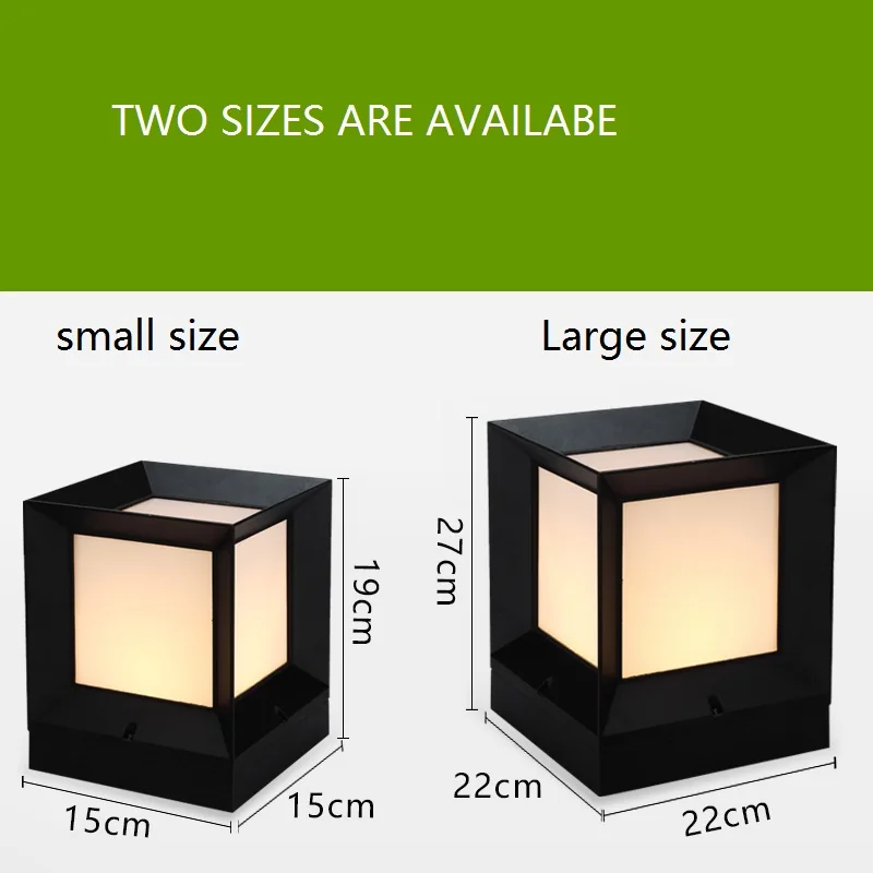 Ip54 Waterproof Black Aluminium Diecasting Main Gate Use R Pillar Lamp