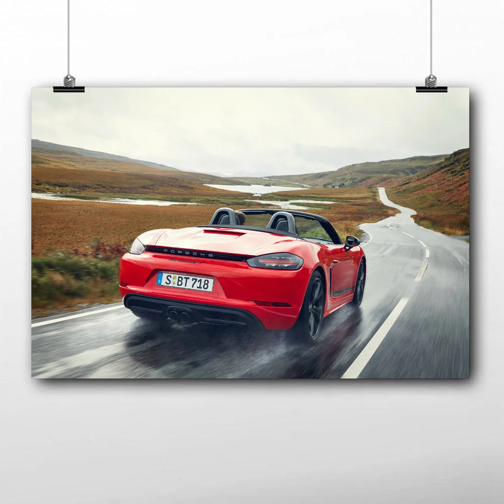 HD Печатный трансформер супер автомобиль 718 Cayman Спорт обои плакаты Холст