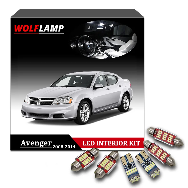 Us 10 78 35 Off Wolflamp 9pcs Super Bright Ice Blue Led Interior Car Lights For 2008 2014 Dodge Avenger Trunk Light Dome Lamp License Plate Bulb In