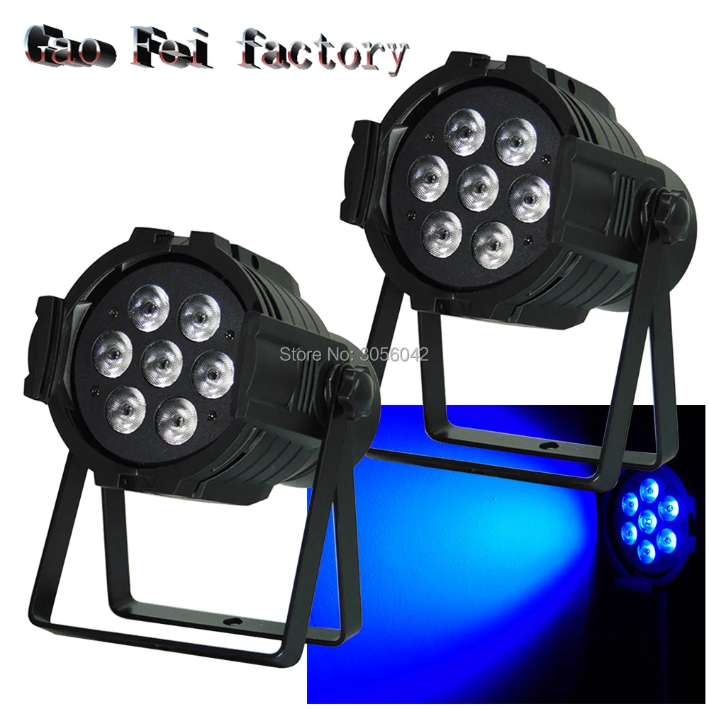 

2pcs/lot 7X12W RGBW Led Par Lights High Power LED Par Cans Strobe Effect DMX512 DJ Disco Equipment