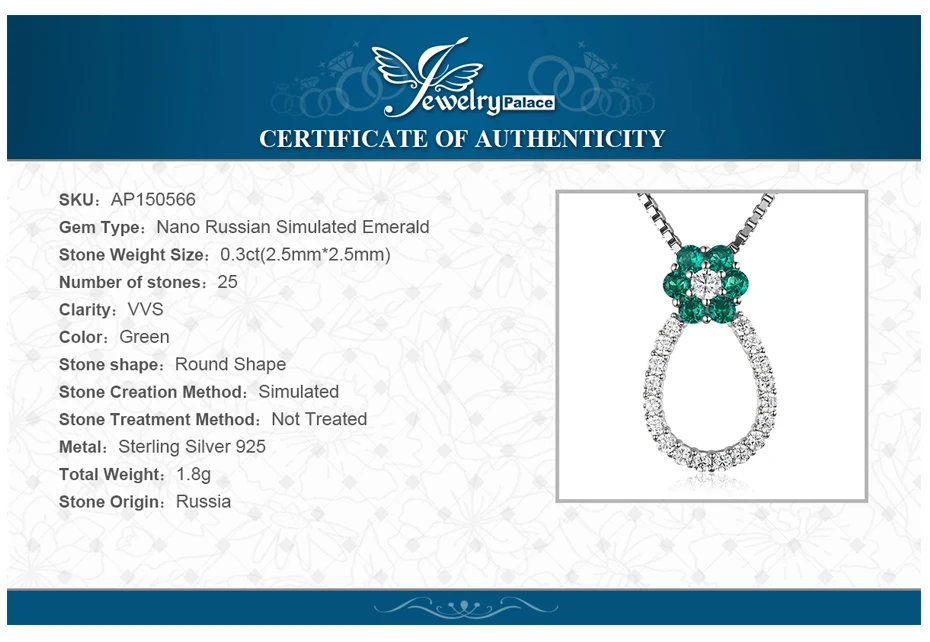 Jewelrypalace 0.87 т цветок Форма создания Изумрудный Подвески для Для женщин