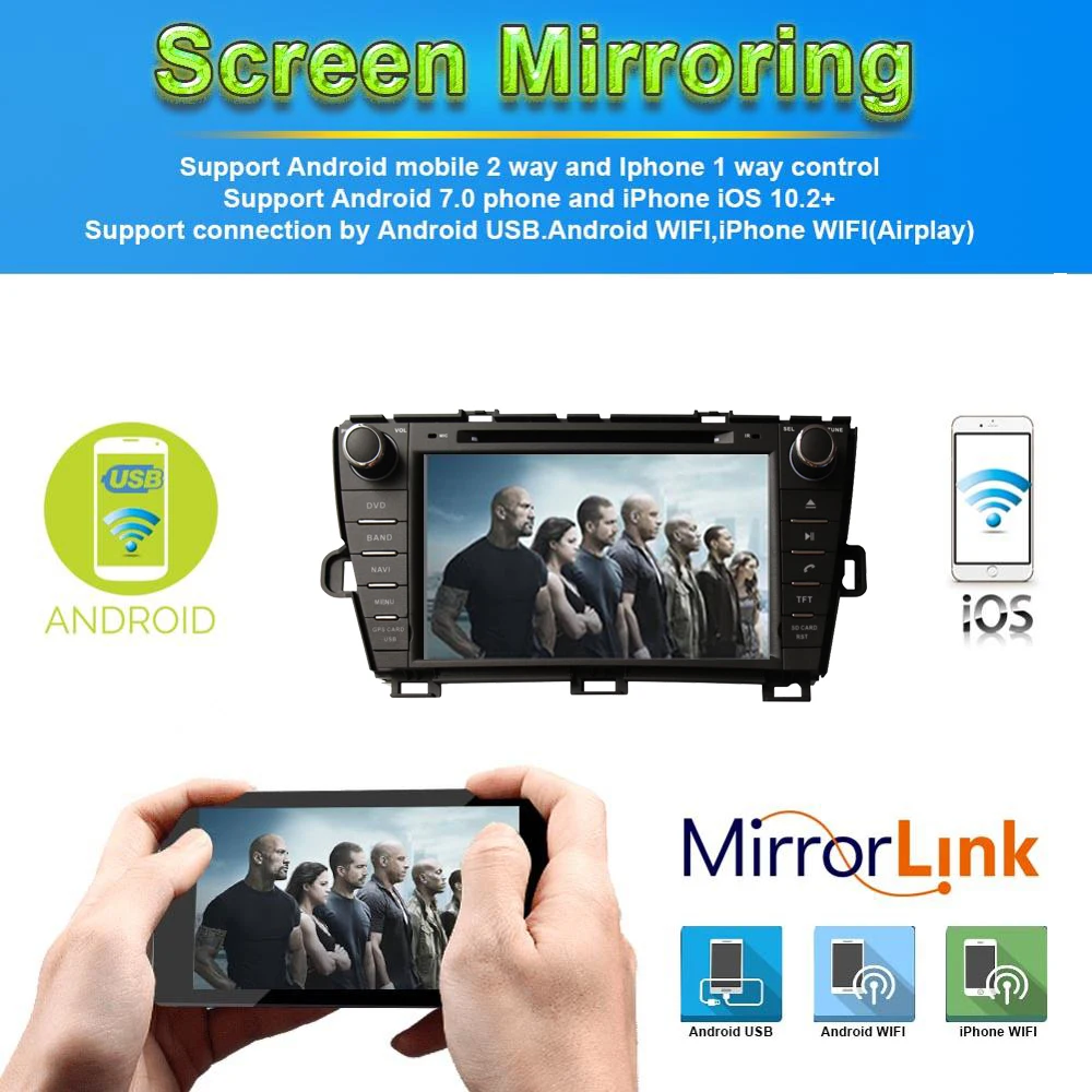 2DIN 1024*600 ram 4 Гб Android 9,0 автомобильный DVD gps для Toyota Prius 2009- левый вождение автомобиля навигация с Bluetooth Авто Радио