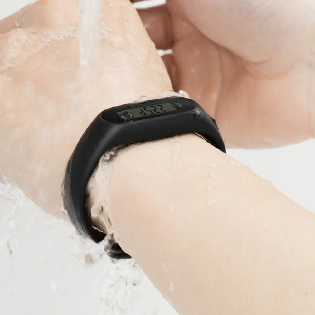 

GENBOLI Outdoor Sports Silicone Pedometer Women Men Sport Bracelet Watches Digital Time Step Counter Watchband Dropshipping