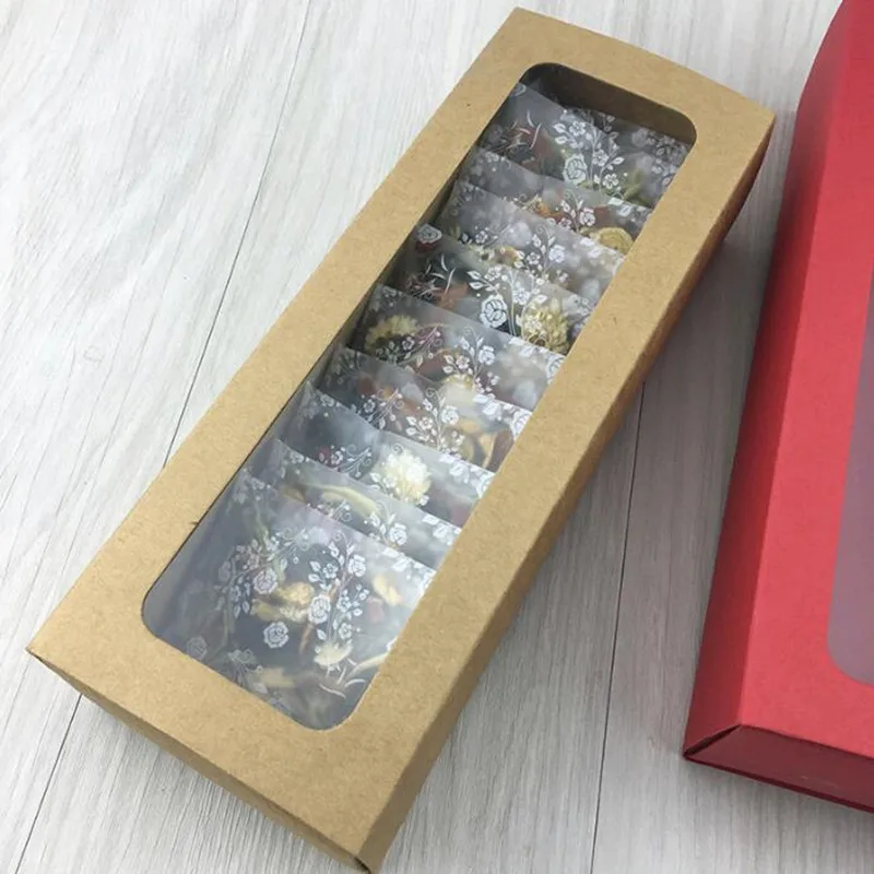 Kraft Paper Event Box For Candy Cookies Bakery Gift Package Brown Craft Paper With Window Packing Boxes PP112301