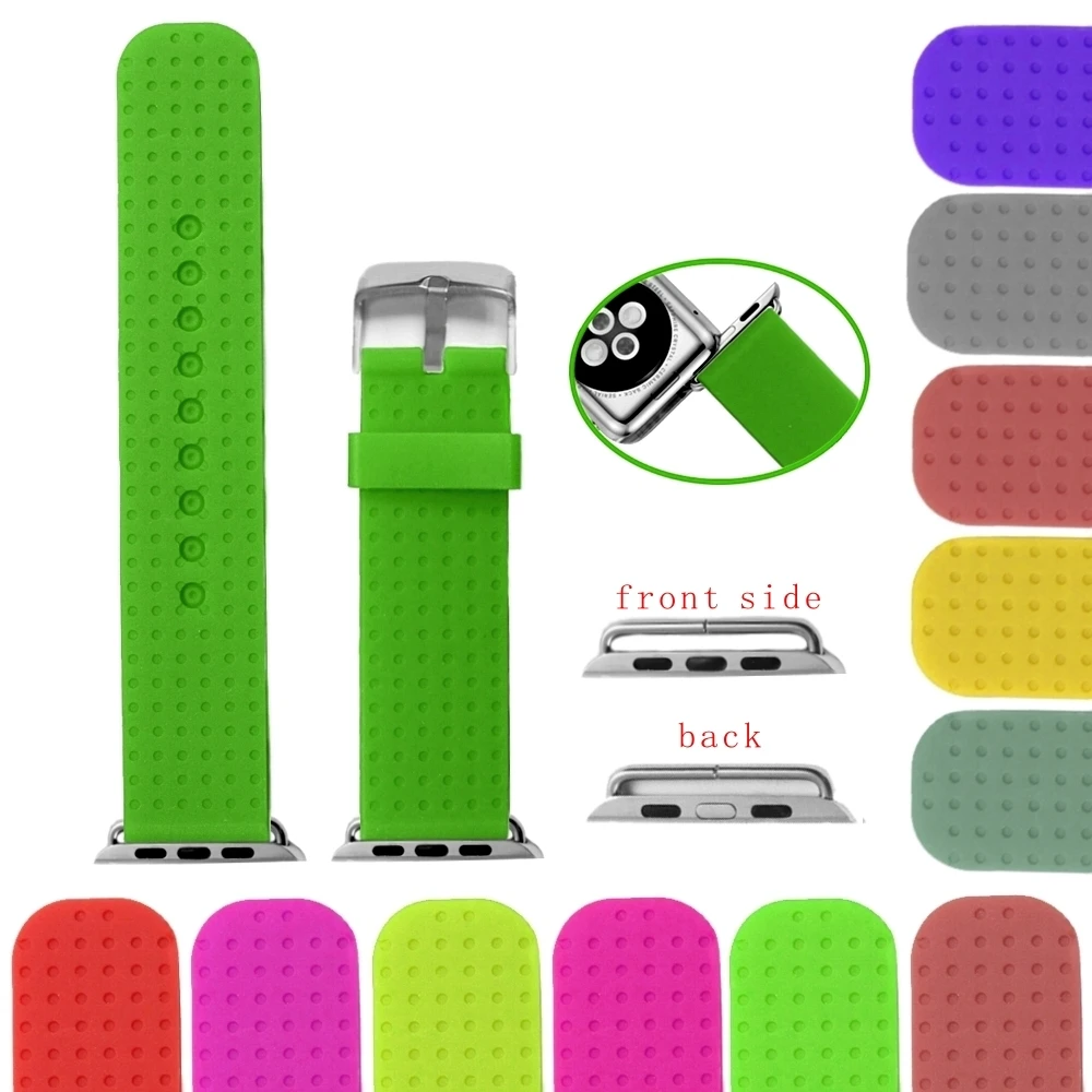 

38mm Green Color Silicone Jelly Rubber Watch Band Replacement for Apple iWatch WB1103S38JB
