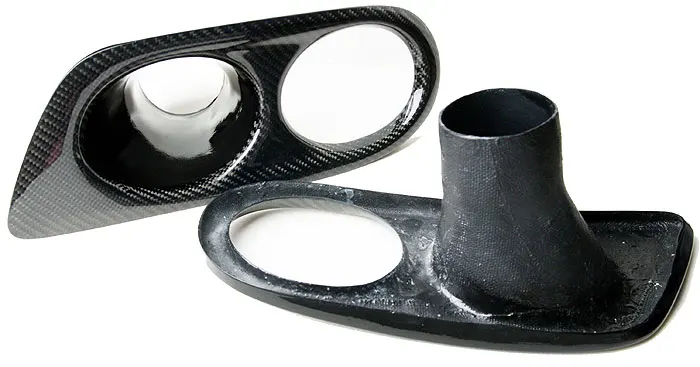 Real Carbon Fiber Fog-Light Cover Air Duct 1 PAIR for BMW E46 M3 Coupe & Convertible 01-07